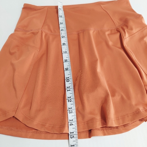 Womens Athletic Skirt Medium Rust Orange Stretch 2 In One Skirt Short Summer - Picture 10 of 13